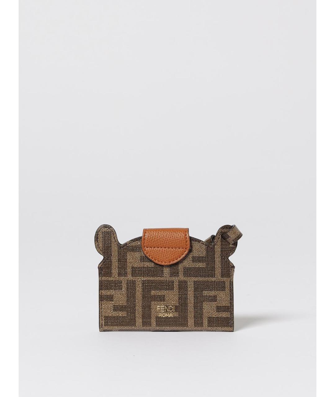 FENDI Коричневый кожаный кардхолдер, фото 2