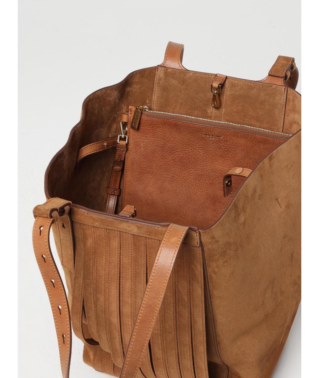 GOLDEN GOOSE DELUXE BRAND Коричневая замшевая сумка тоут, фото 4