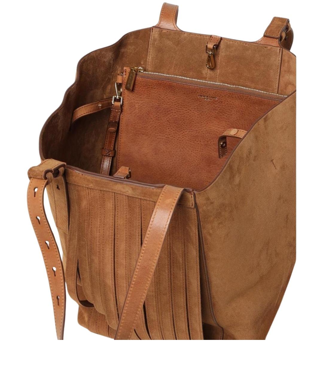 GOLDEN GOOSE DELUXE BRAND Коричневая замшевая сумка тоут, фото 4