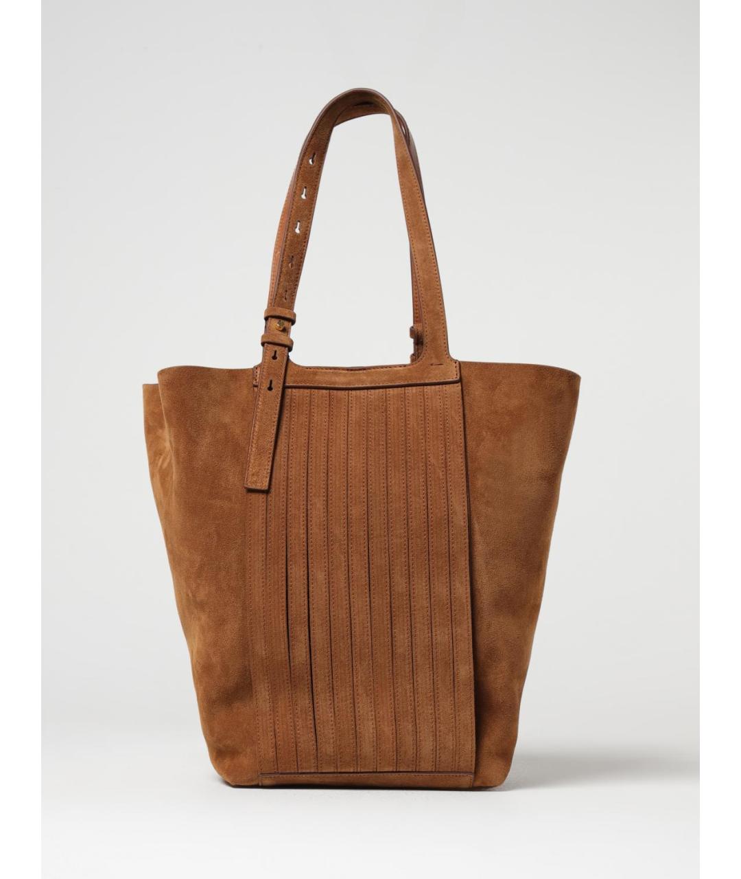 GOLDEN GOOSE DELUXE BRAND Коричневая замшевая сумка тоут, фото 5