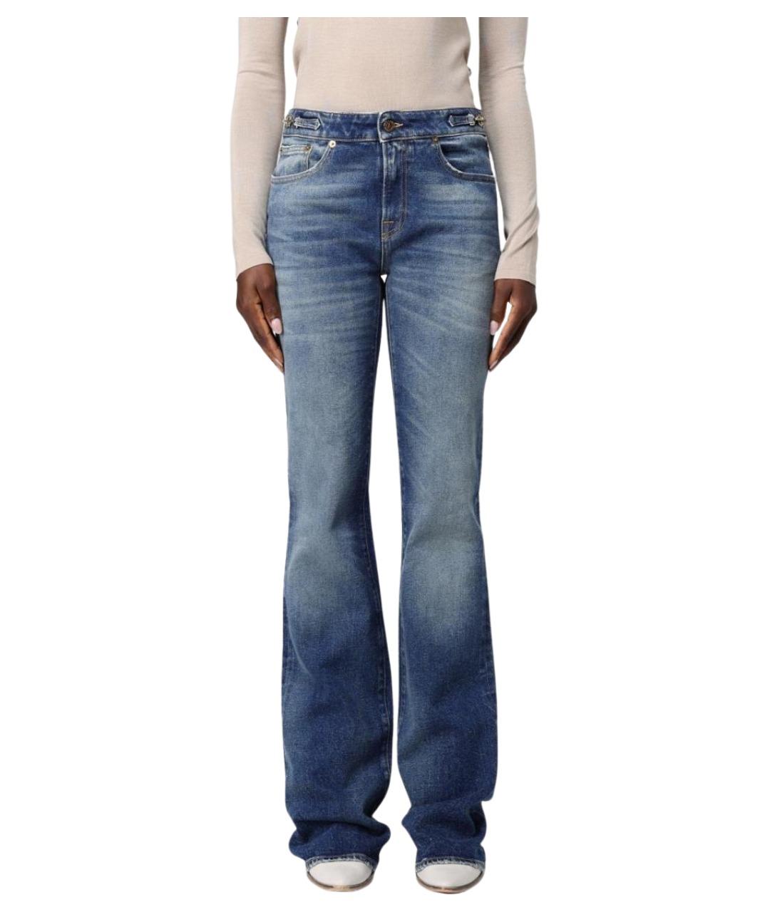 GOLDEN GOOSE DELUXE BRAND Синие хлопковые прямые джинсы, фото 1