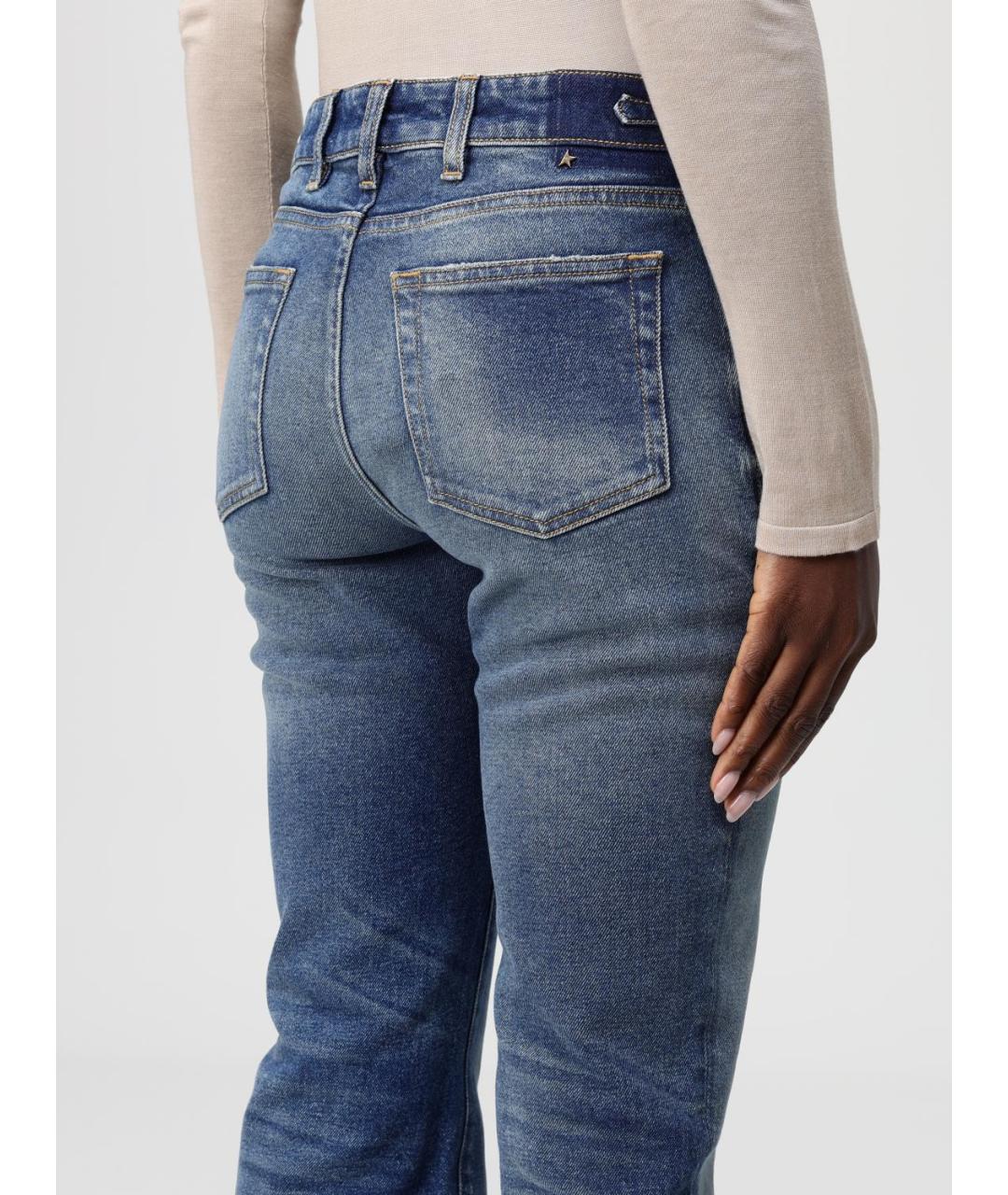 GOLDEN GOOSE DELUXE BRAND Синие хлопковые прямые джинсы, фото 4