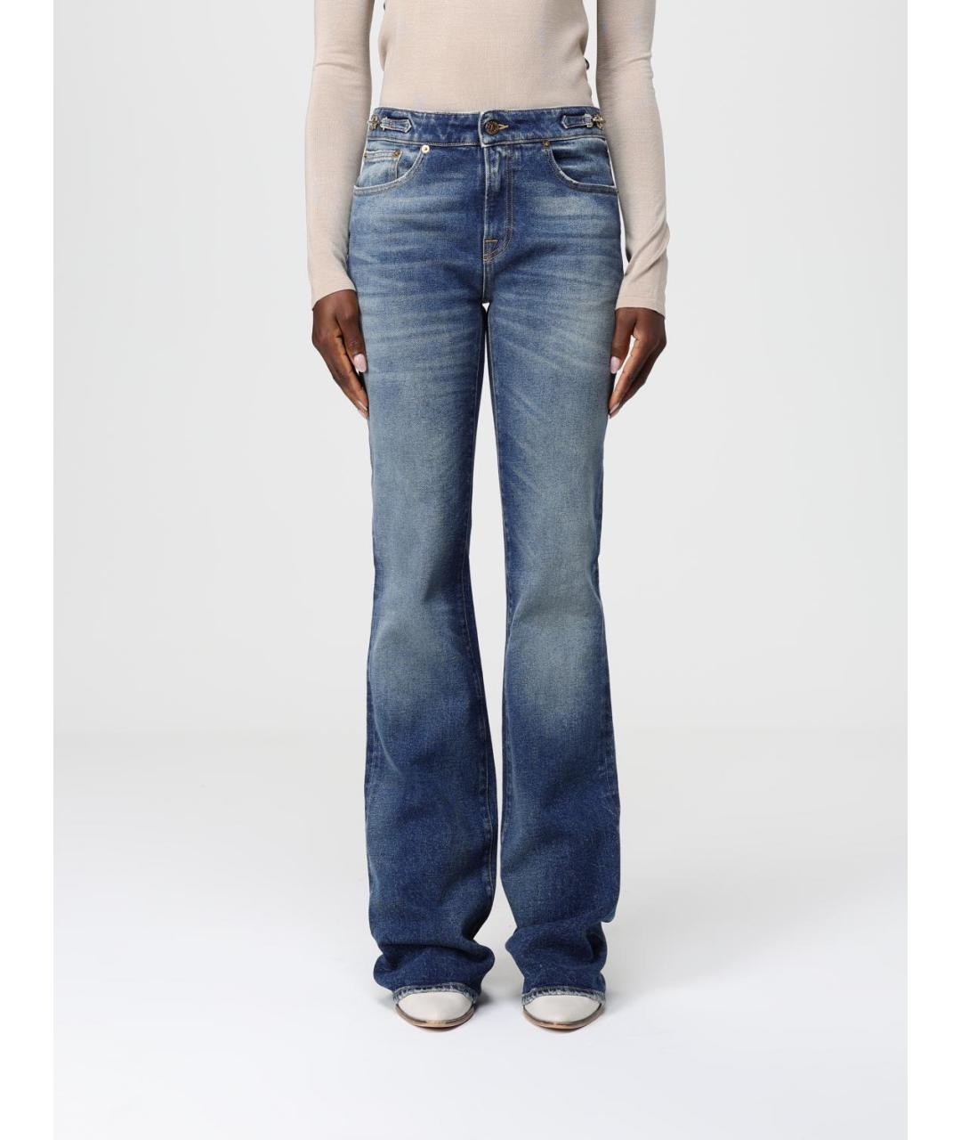 GOLDEN GOOSE DELUXE BRAND Синие хлопковые прямые джинсы, фото 5