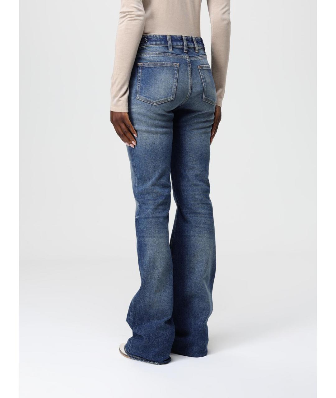 GOLDEN GOOSE DELUXE BRAND Синие хлопковые прямые джинсы, фото 2