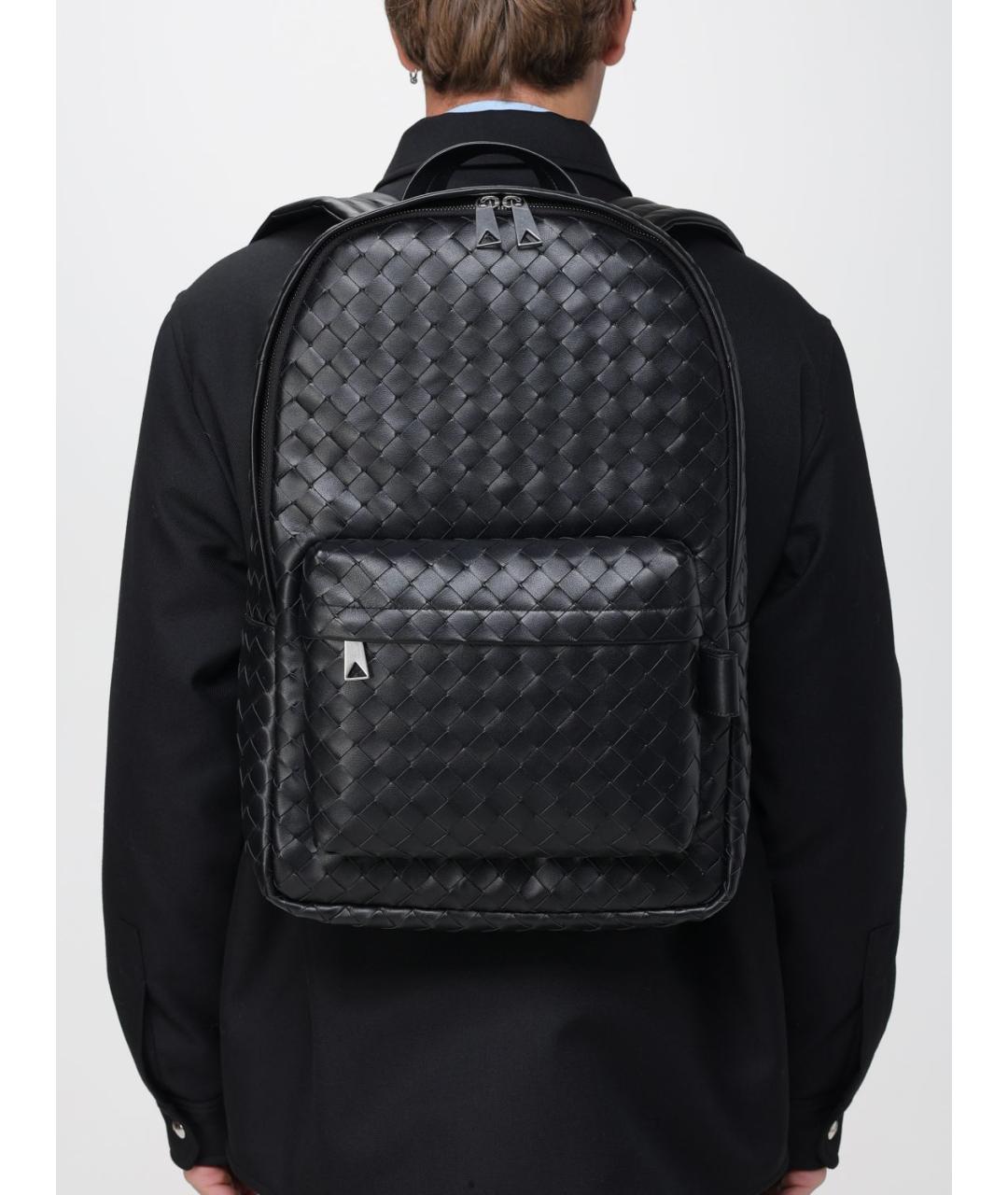 BOTTEGA VENETA Черный кожаный рюкзак, фото 2