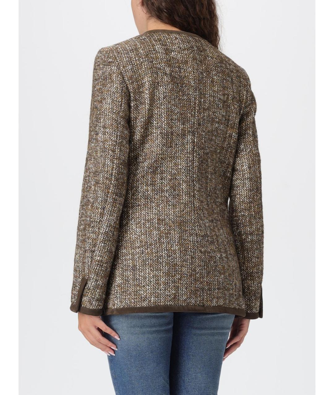 GOLDEN GOOSE DELUXE BRAND Коричневое полиэстеровое пальто, фото 4