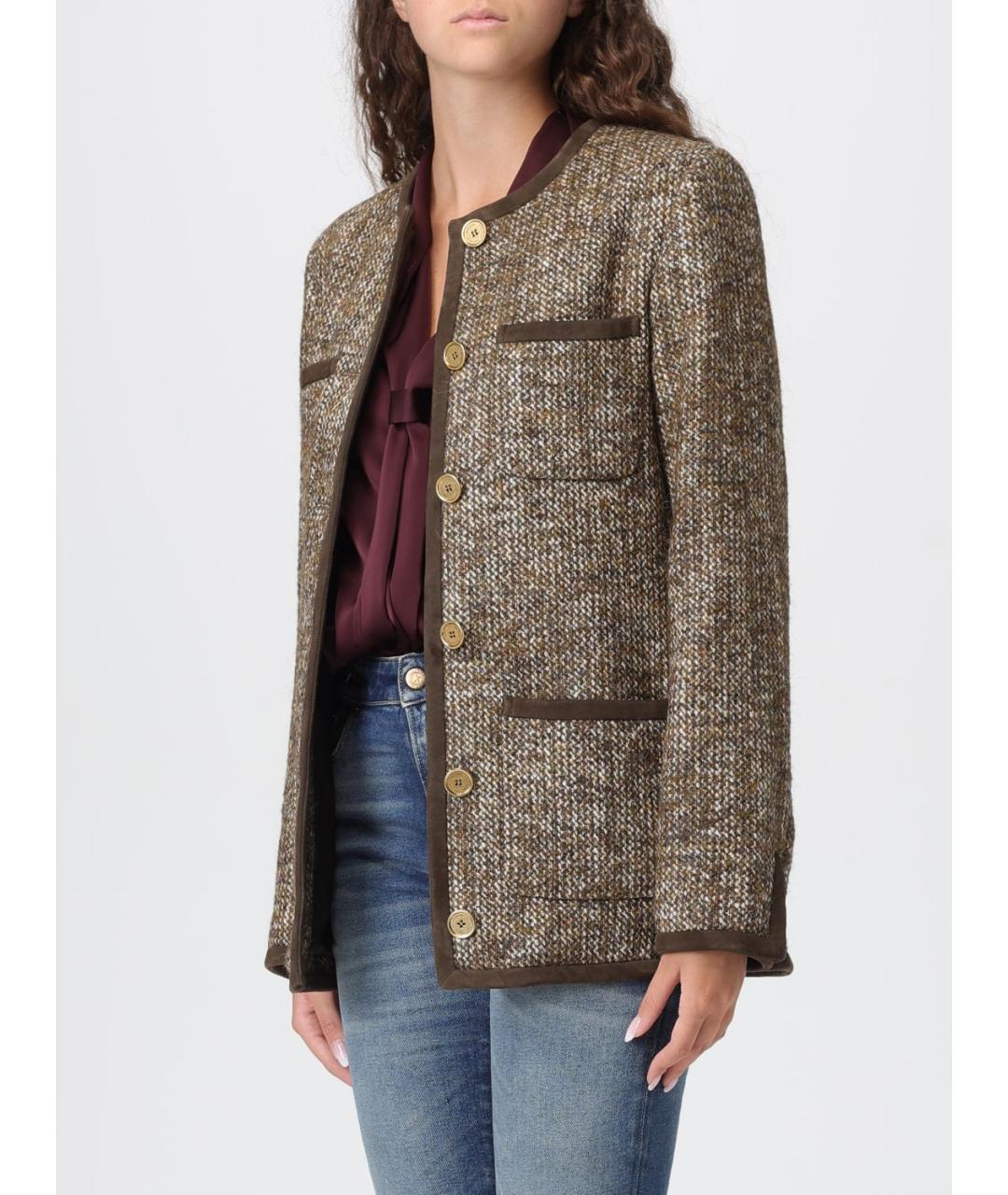 GOLDEN GOOSE DELUXE BRAND Коричневое полиэстеровое пальто, фото 5