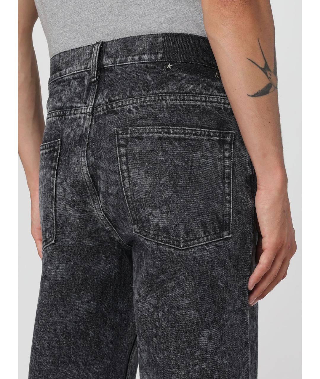 GOLDEN GOOSE DELUXE BRAND Черные хлопковые прямые джинсы, фото 4