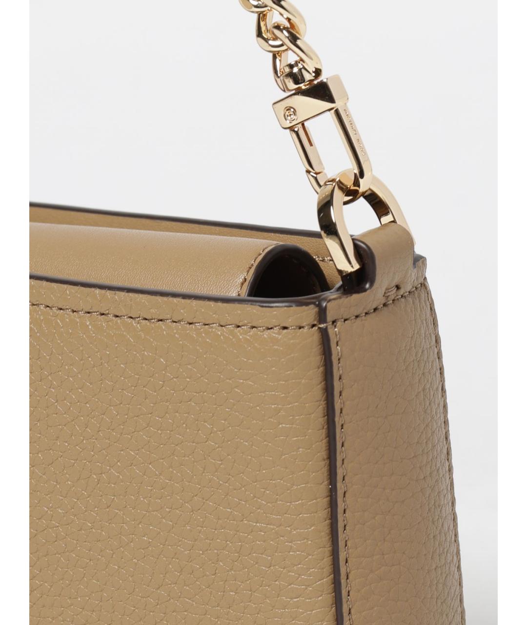 MICHAEL KORS Бежевая кожаная сумка через плечо, фото 3