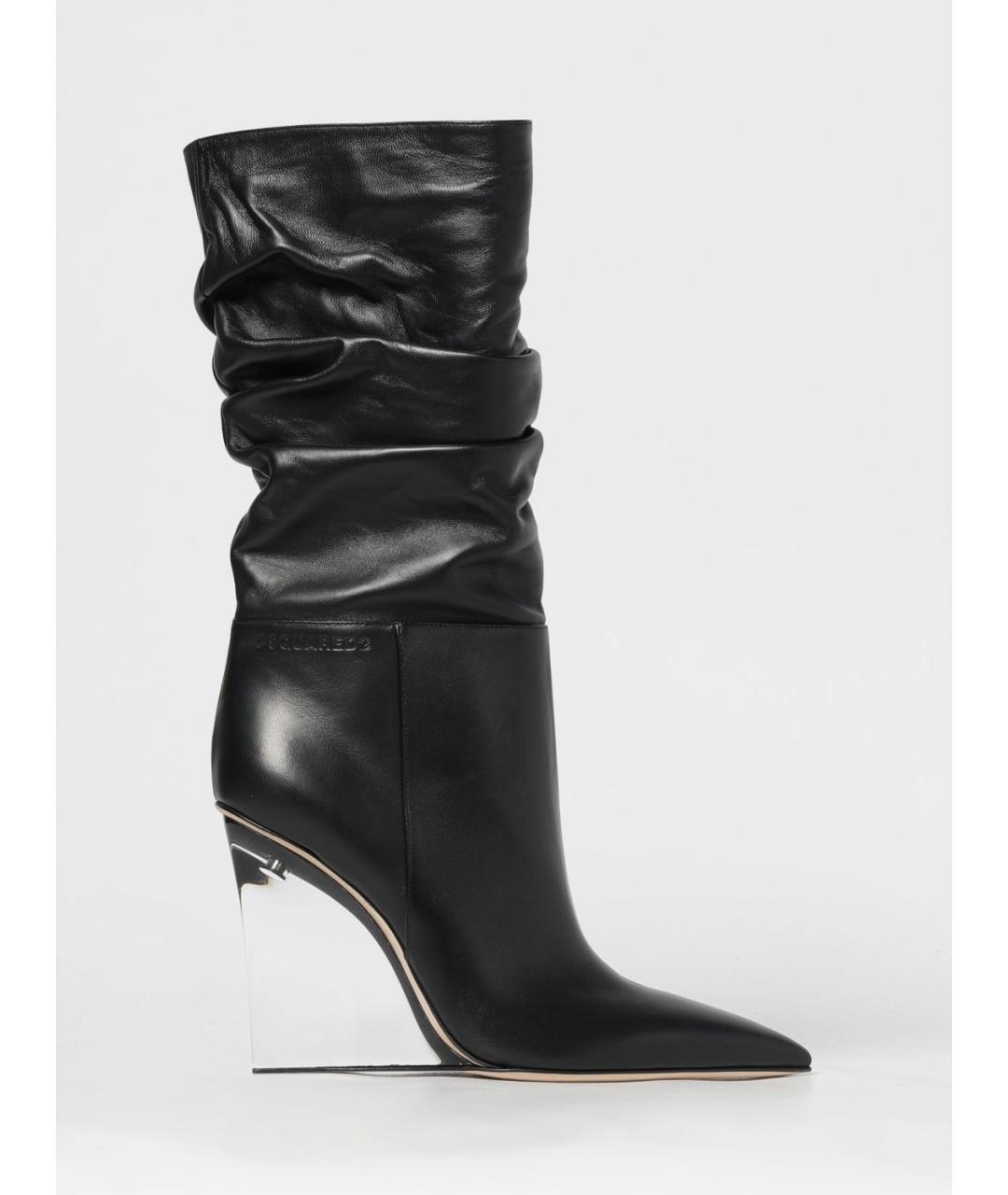 DSQUARED2 Черные кожаные сапоги, фото 5