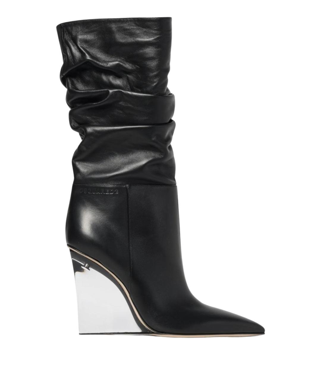 DSQUARED2 Черные кожаные сапоги, фото 1