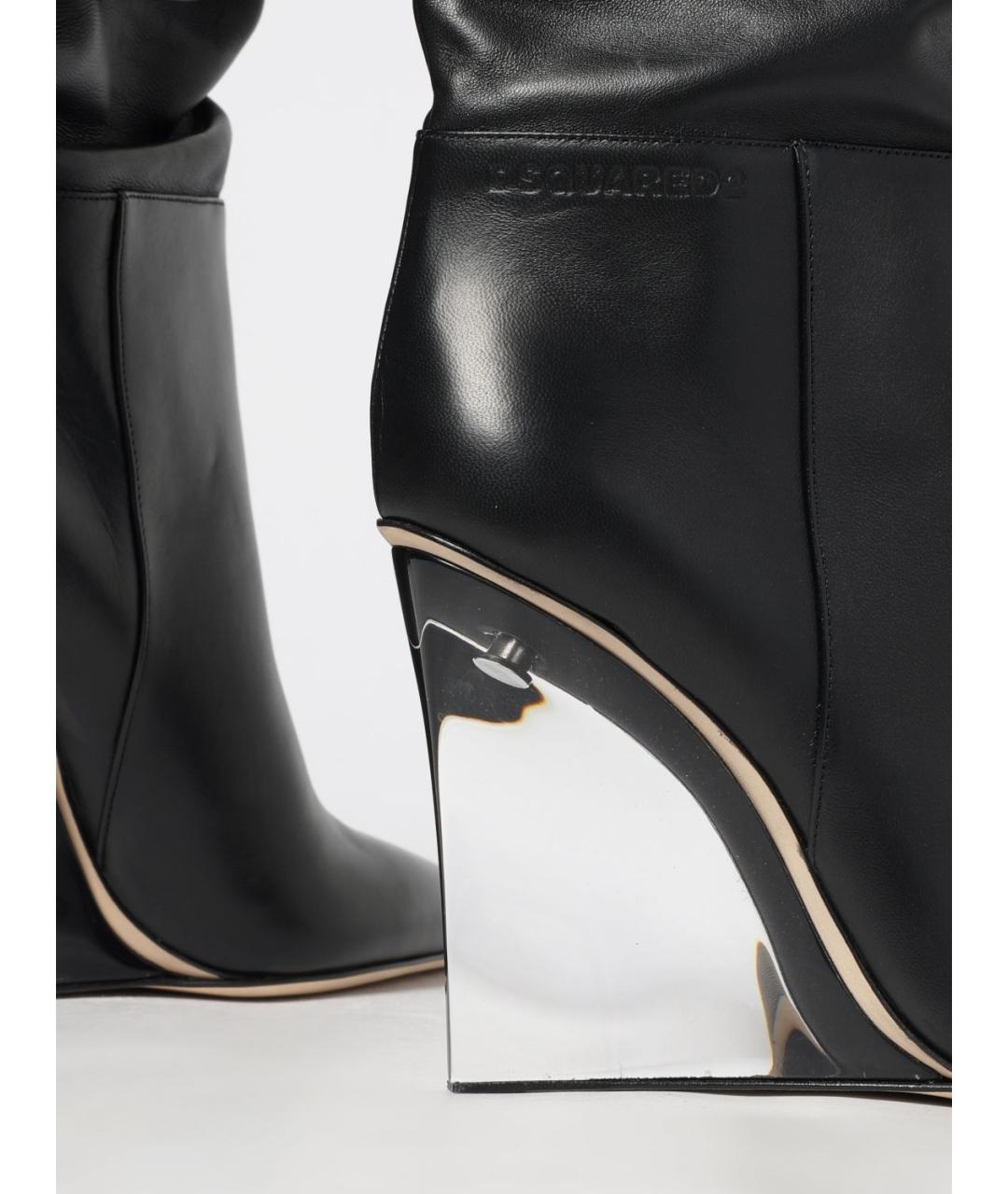 DSQUARED2 Черные кожаные сапоги, фото 4
