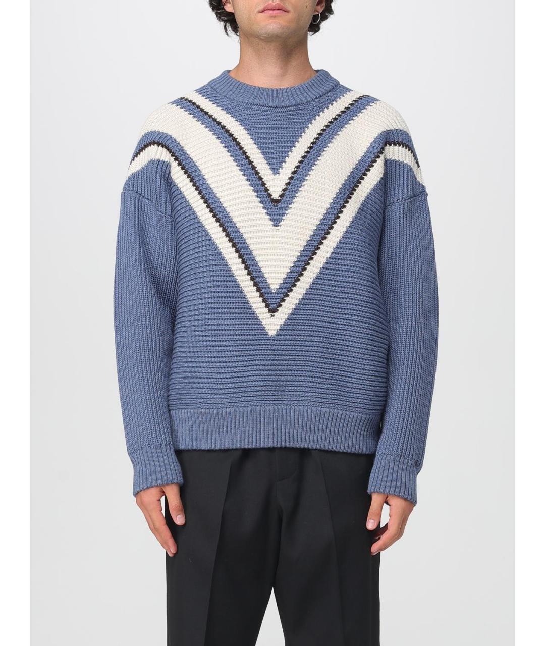 GOLDEN GOOSE DELUXE BRAND Синий шерстяной джемпер / свитер, фото 2