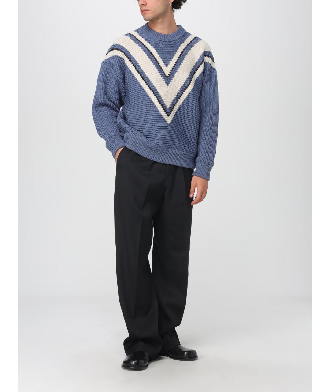 GOLDEN GOOSE DELUXE BRAND Синий шерстяной джемпер / свитер, фото 3