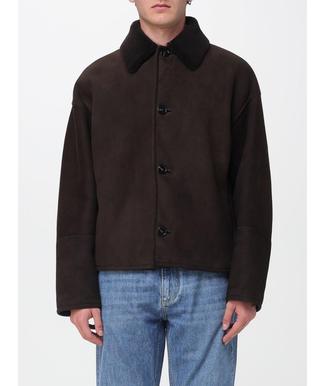 BOTTEGA VENETA Коричневая кожаная дубленка/шуба, фото 2