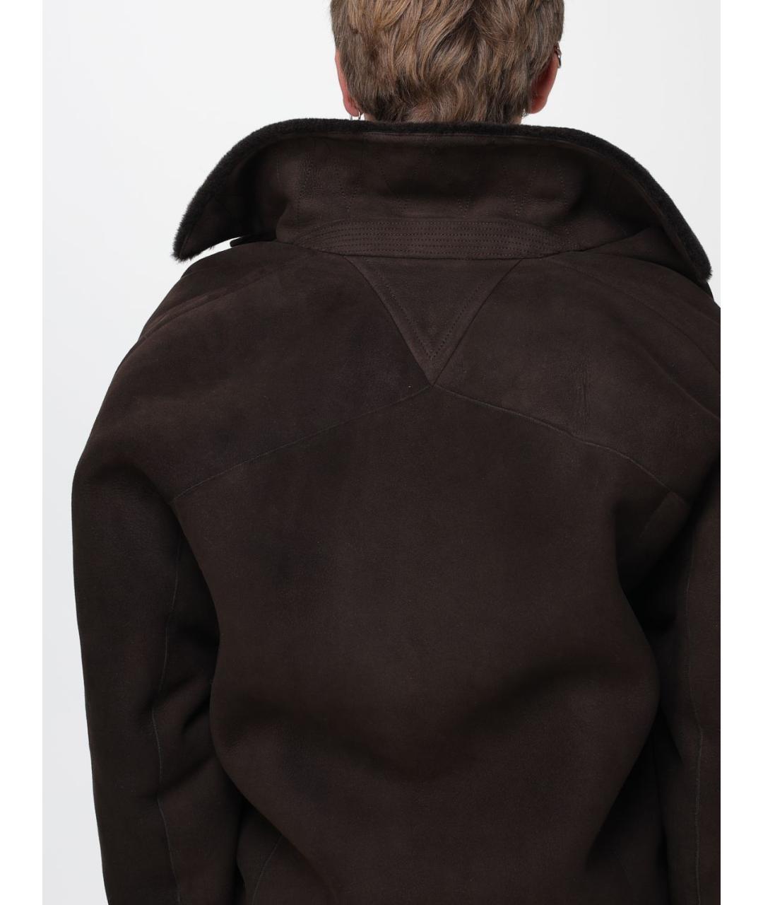 BOTTEGA VENETA Коричневая кожаная дубленка/шуба, фото 6