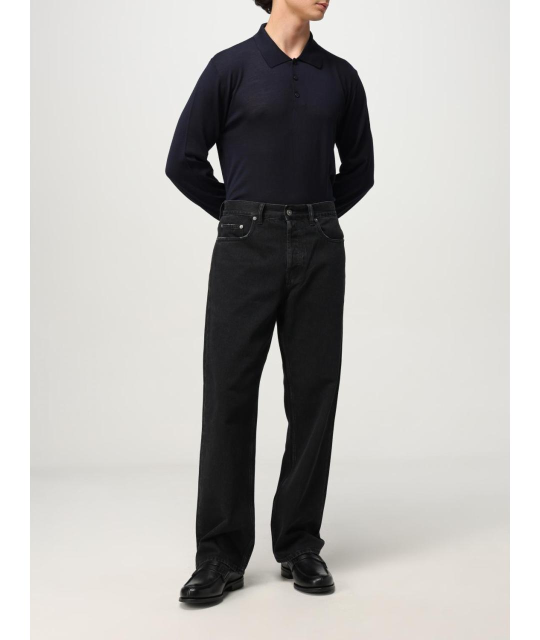 GOLDEN GOOSE DELUXE BRAND Синее поло с длинным рукавом, фото 2