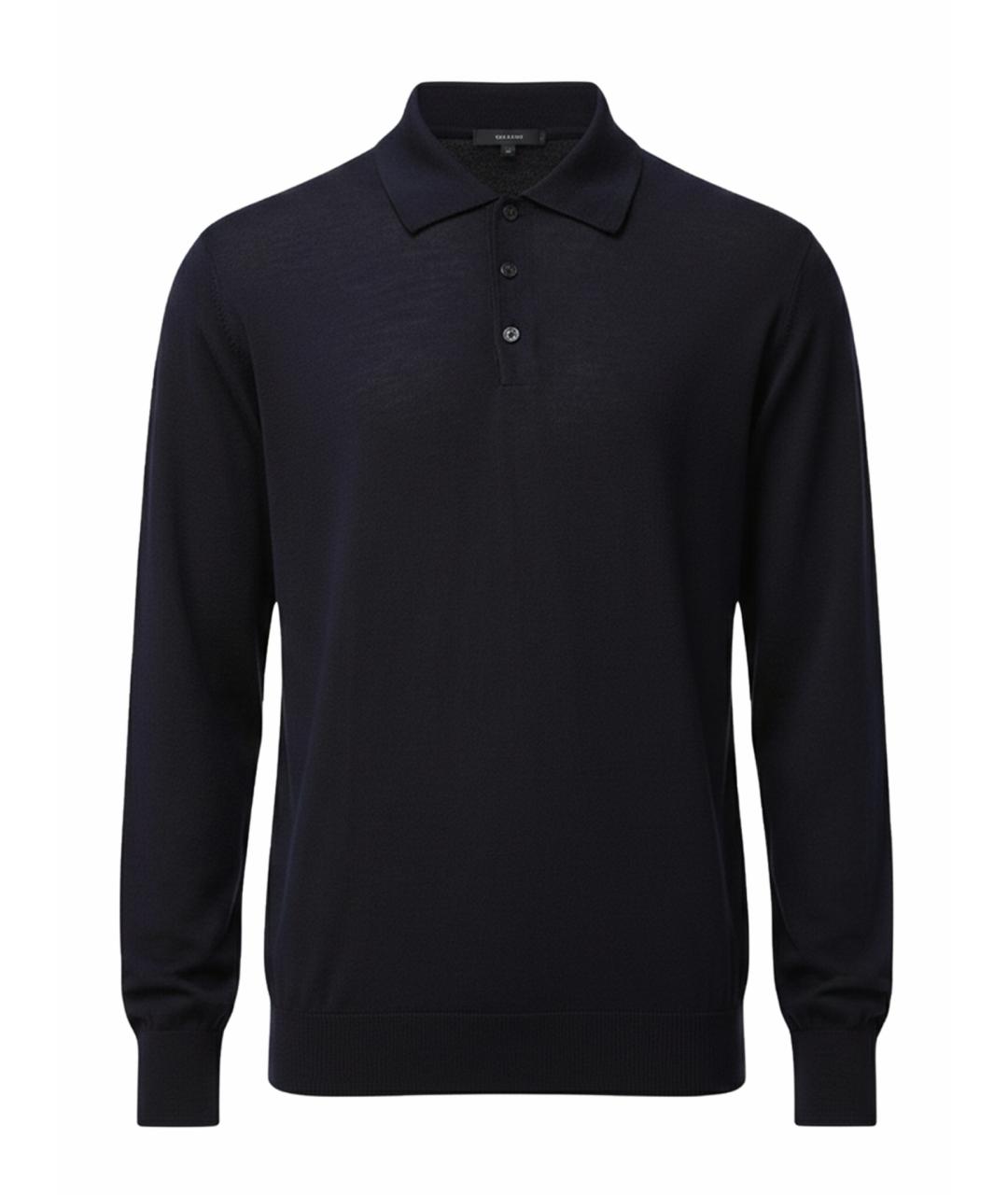 GOLDEN GOOSE DELUXE BRAND Синее поло с длинным рукавом, фото 1