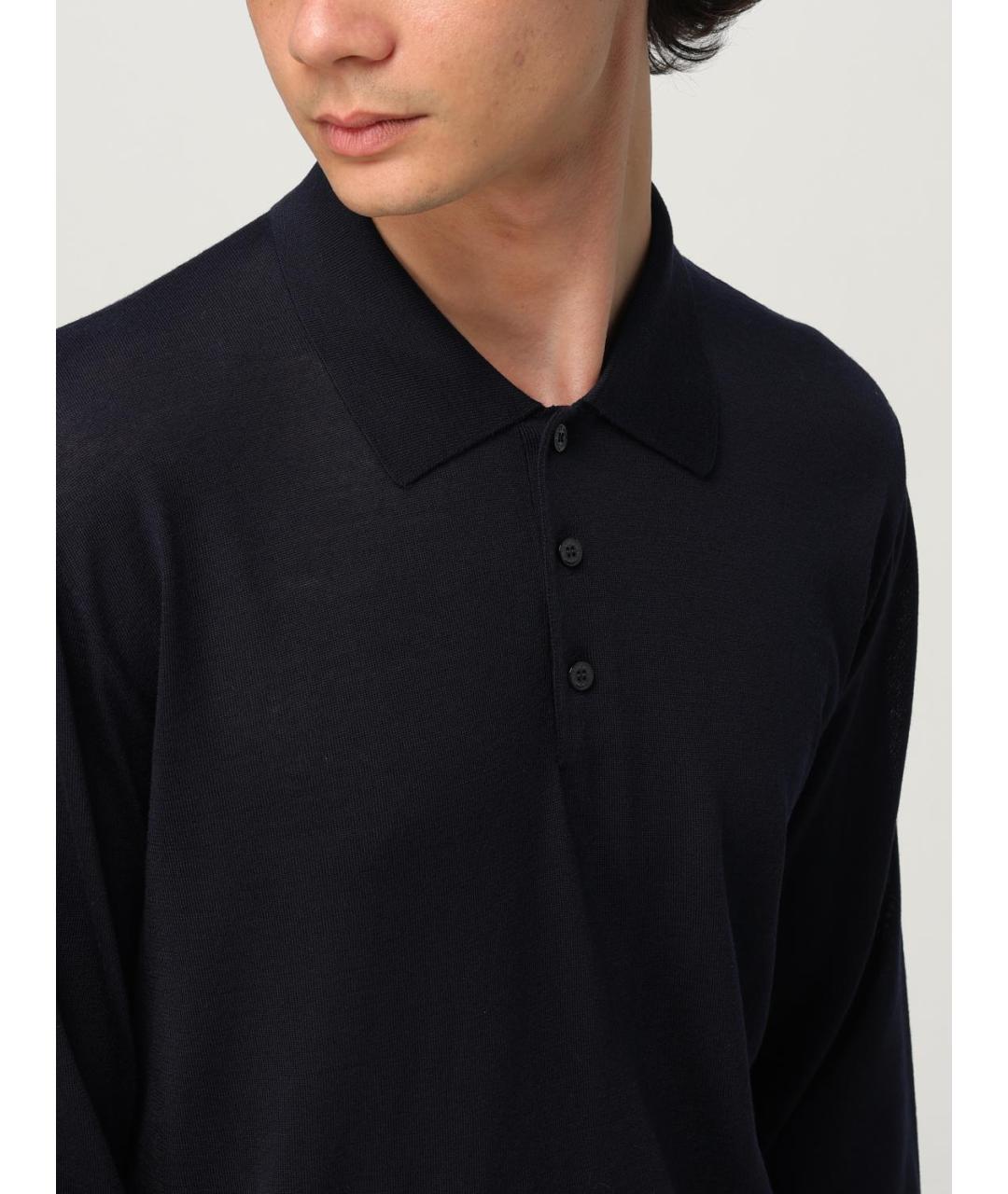 GOLDEN GOOSE DELUXE BRAND Синее поло с длинным рукавом, фото 5