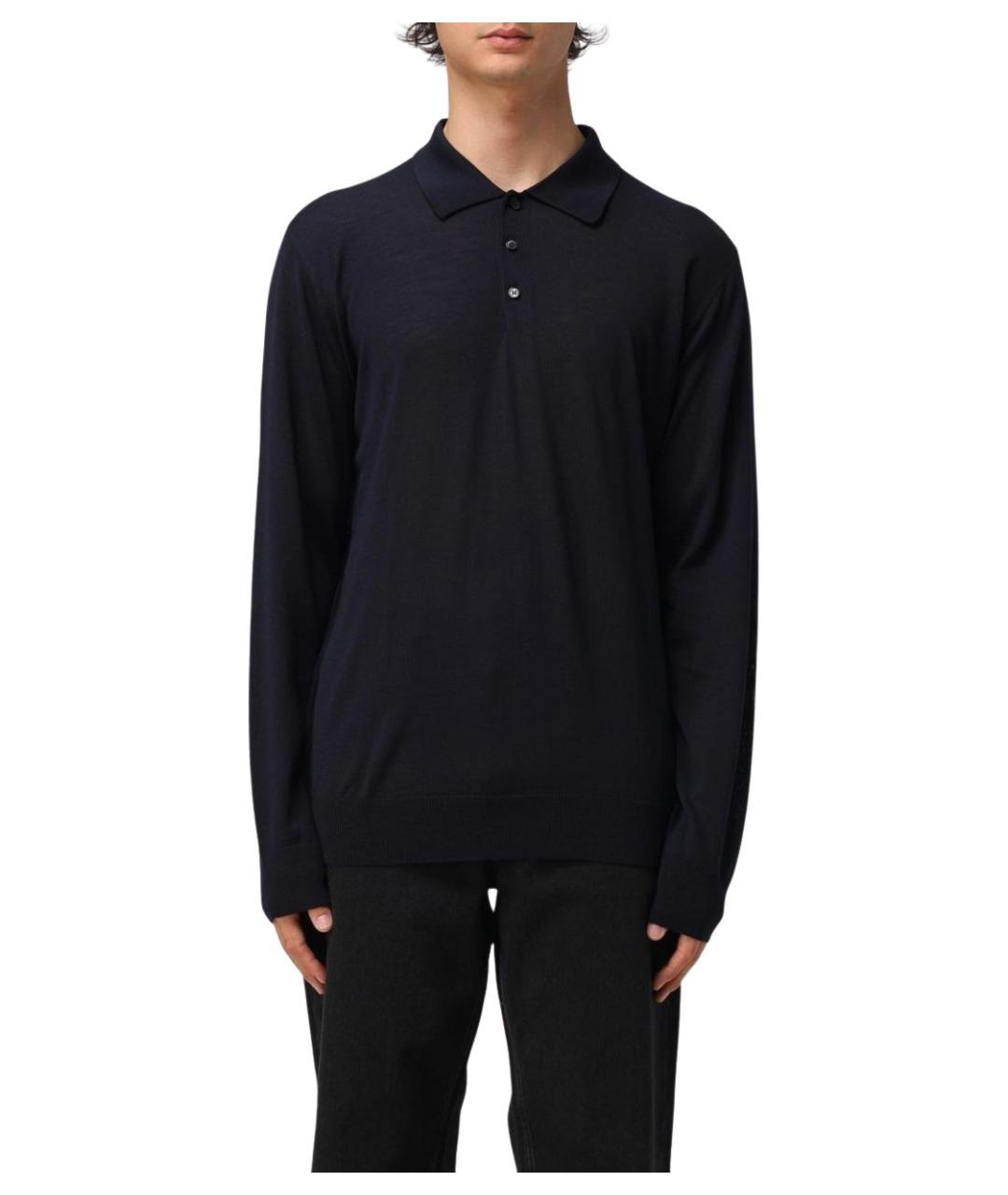 GOLDEN GOOSE DELUXE BRAND Синее поло с длинным рукавом, фото 6