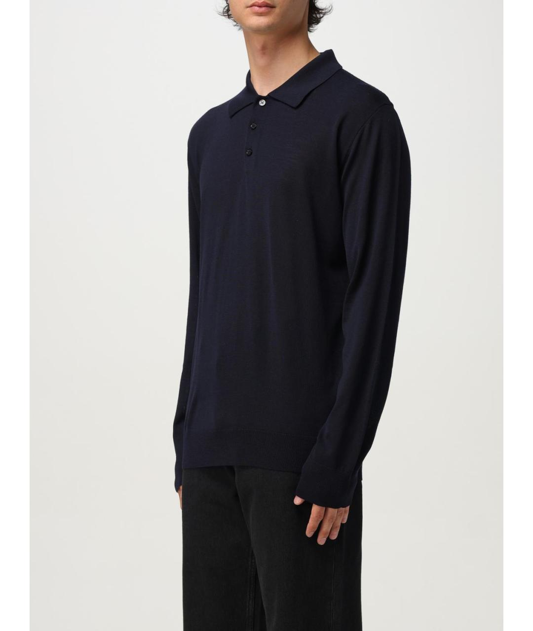 GOLDEN GOOSE DELUXE BRAND Синее поло с длинным рукавом, фото 4