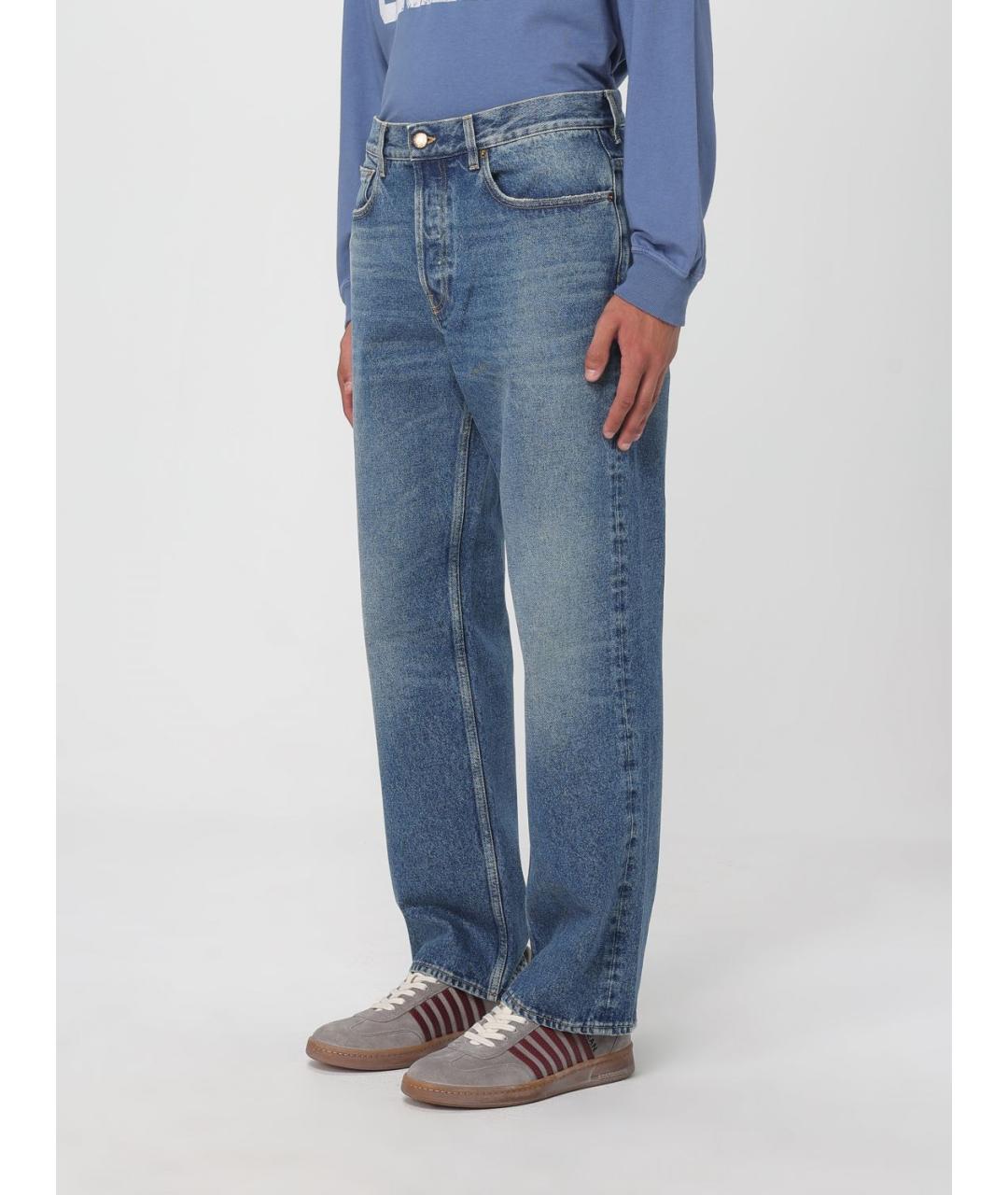 GOLDEN GOOSE DELUXE BRAND Синие хлопковые прямые джинсы, фото 4