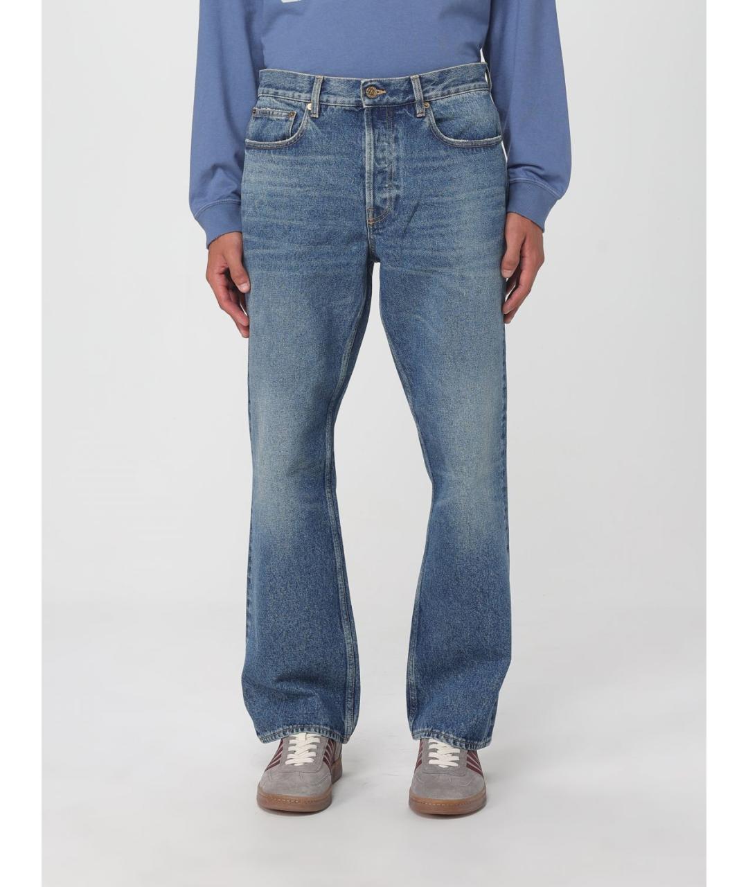 GOLDEN GOOSE DELUXE BRAND Синие хлопковые прямые джинсы, фото 6