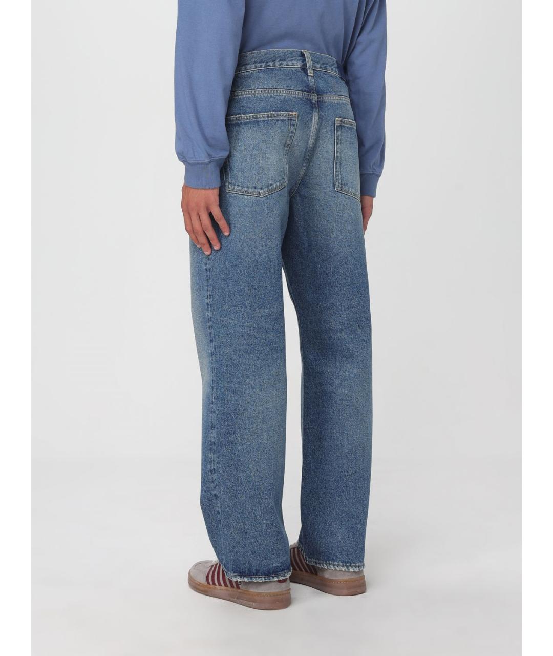 GOLDEN GOOSE DELUXE BRAND Синие хлопковые прямые джинсы, фото 3