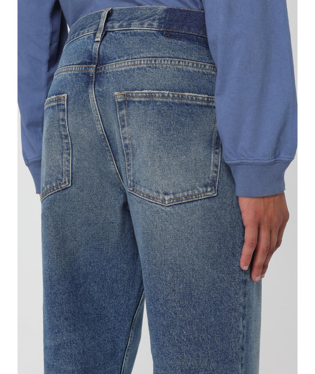 GOLDEN GOOSE DELUXE BRAND Синие хлопковые прямые джинсы, фото 5