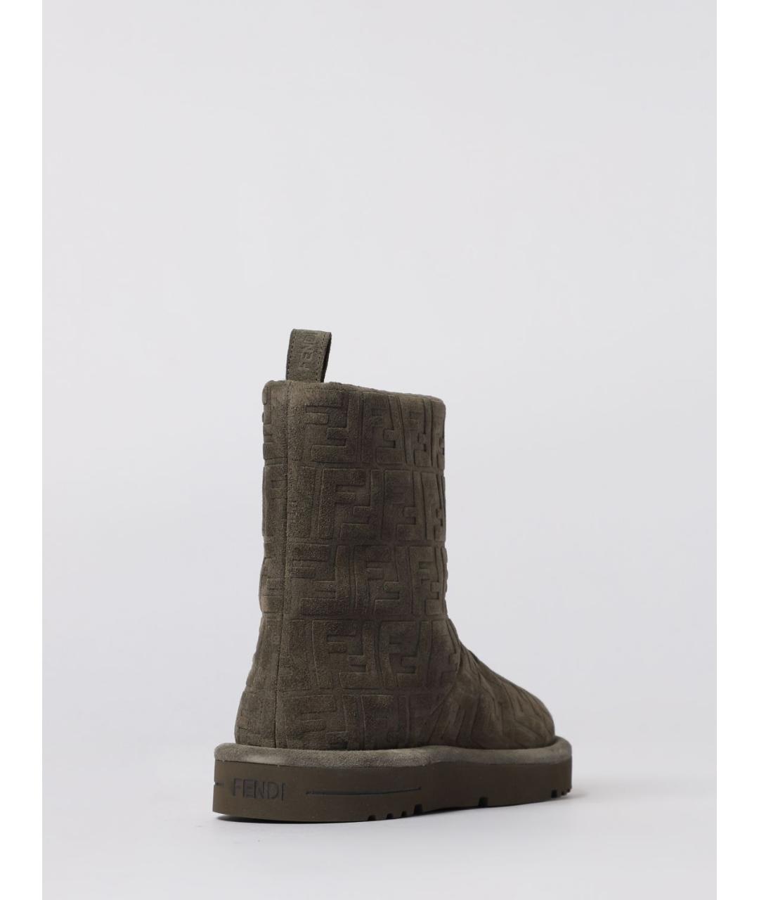 FENDI Серые замшевые сапоги, фото 3