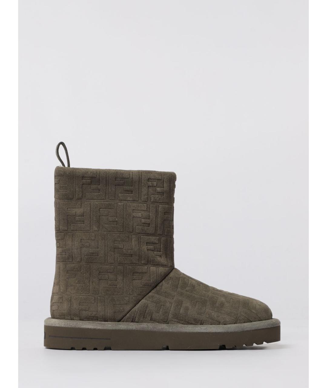 FENDI Серые замшевые сапоги, фото 5