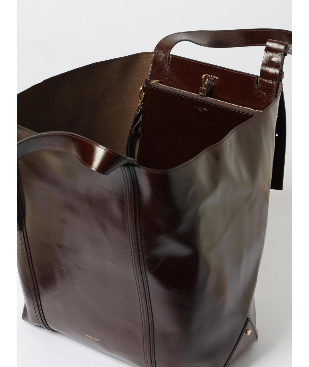 GOLDEN GOOSE DELUXE BRAND Коричневая кожаная сумка тоут, фото 5