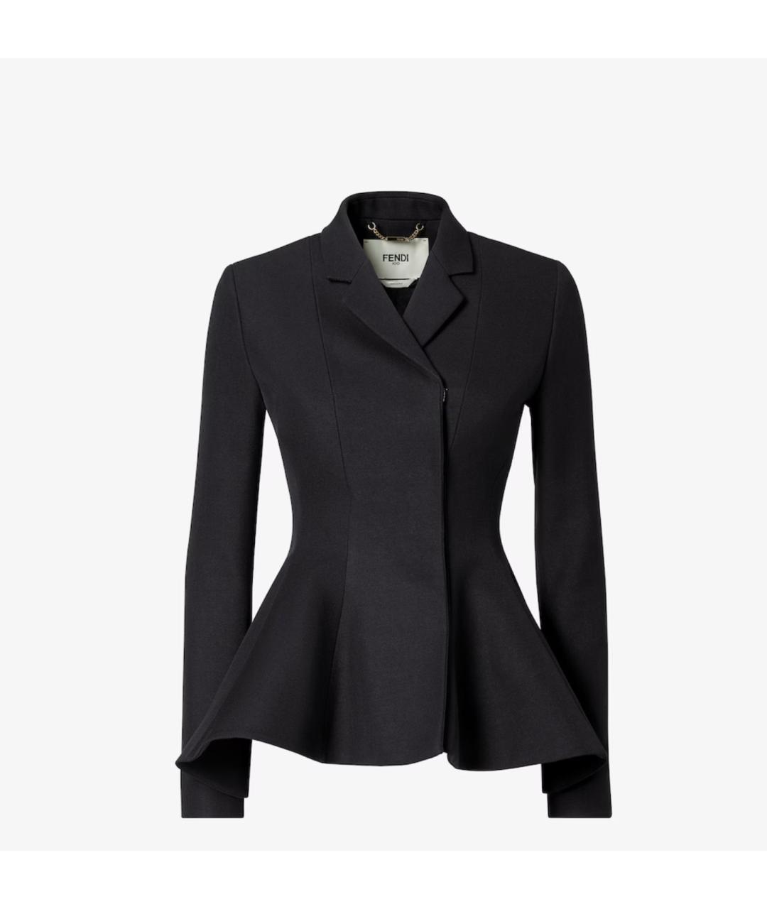 FENDI Черный шерстяной жакет/пиджак, фото 7