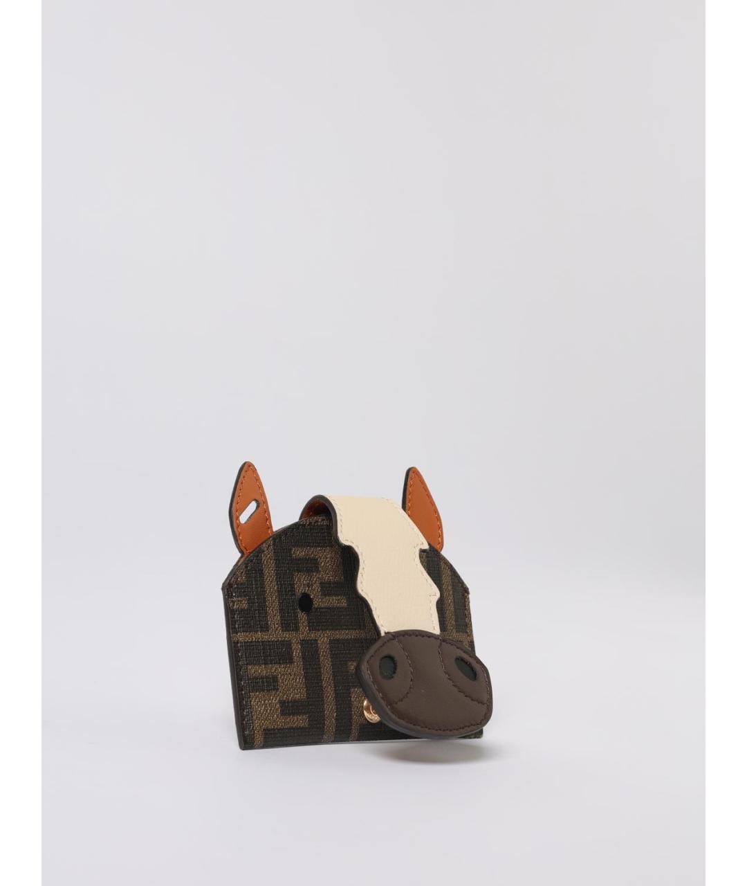 FENDI Коричневый кожаный кардхолдер, фото 3