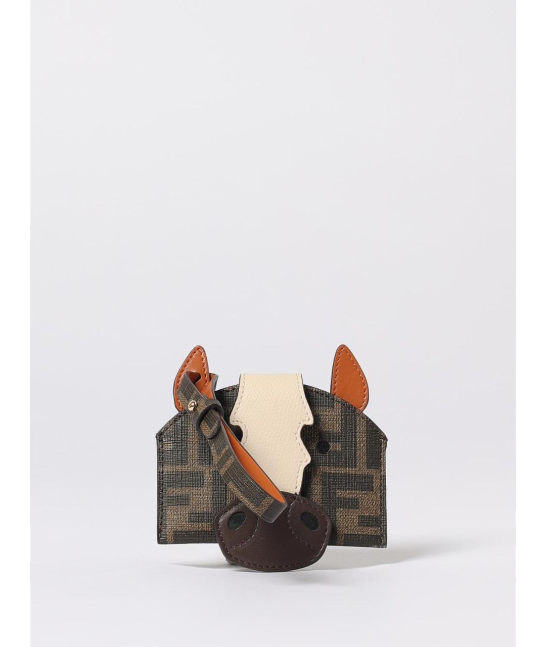 FENDI Коричневый кожаный кардхолдер, фото 4