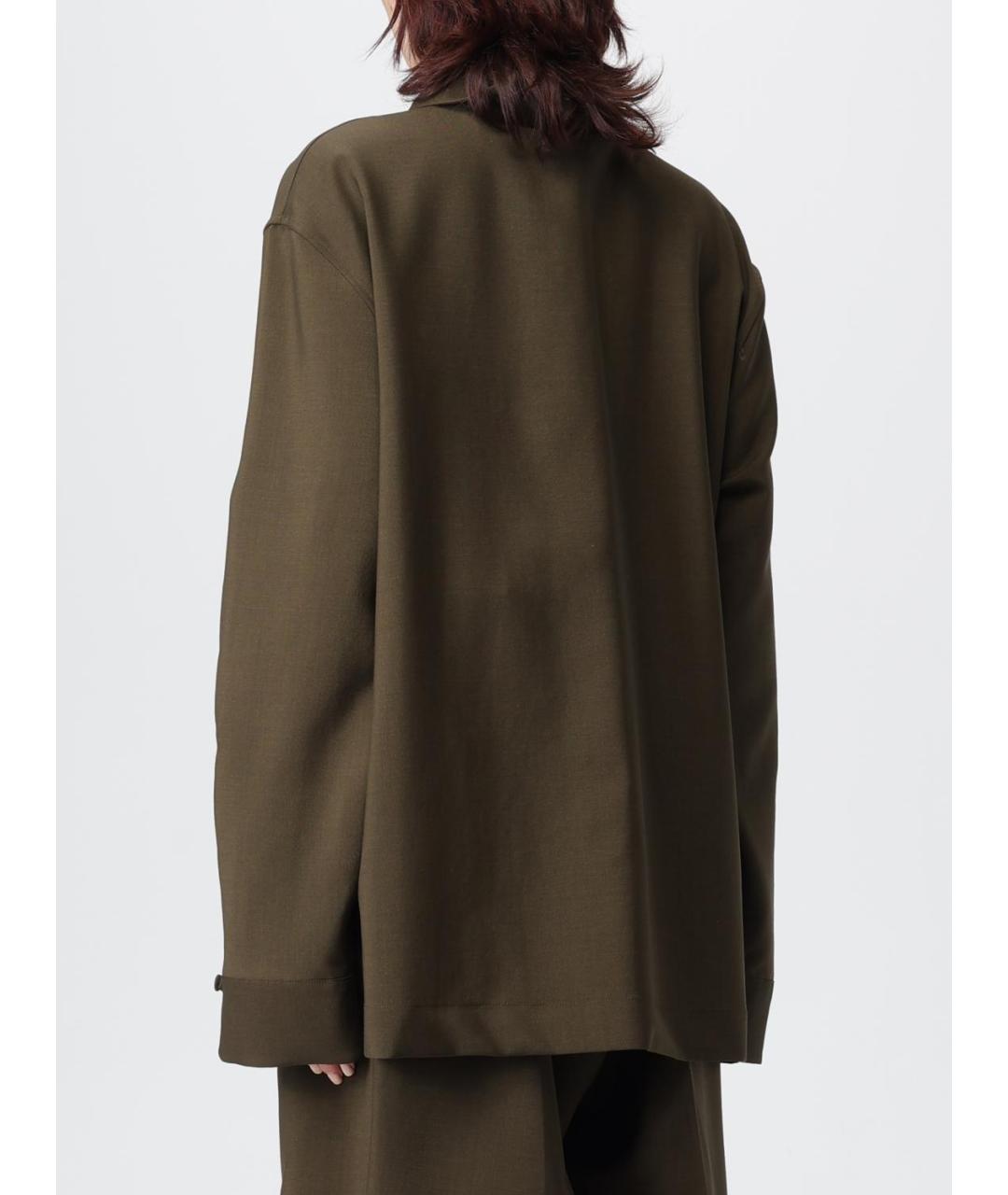 FENDI Хаки шерстяная рубашка, фото 4