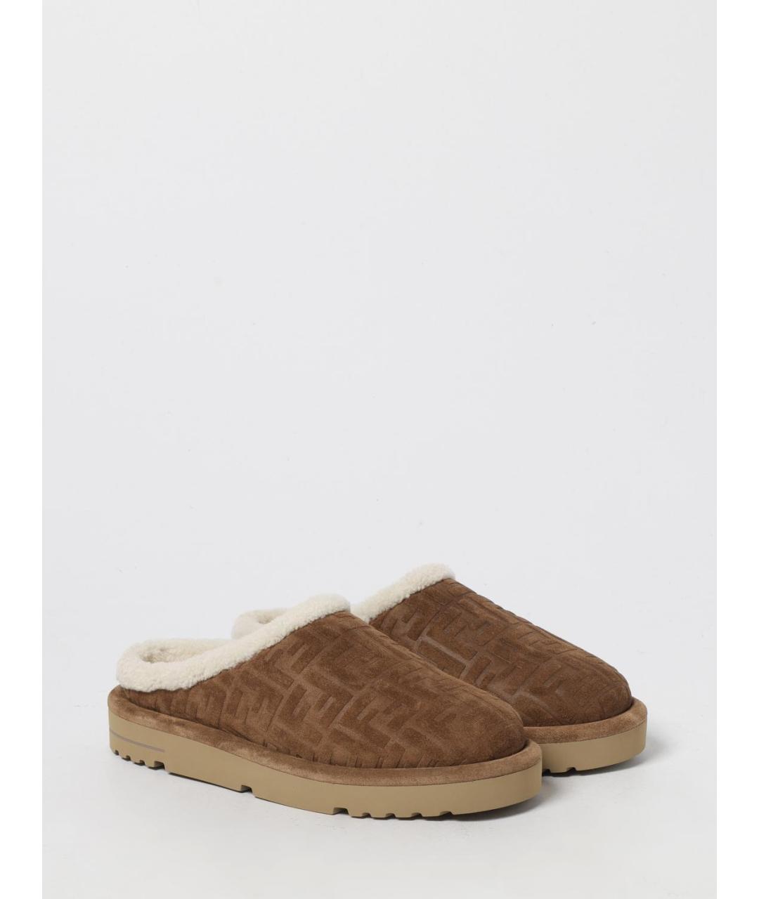 FENDI Коричневые замшевые низкие ботинки, фото 2