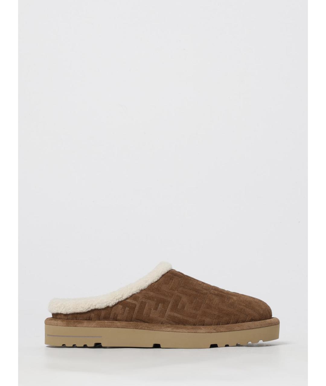 FENDI Коричневые замшевые низкие ботинки, фото 5