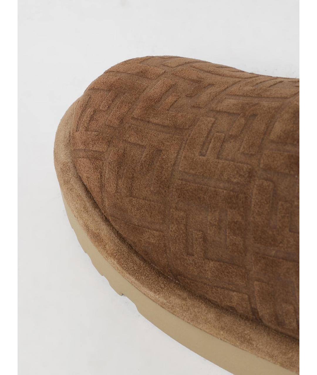 FENDI Коричневые замшевые низкие ботинки, фото 4