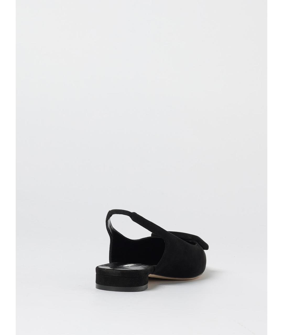 MANOLO BLAHNIK Черные замшевые балетки, фото 3