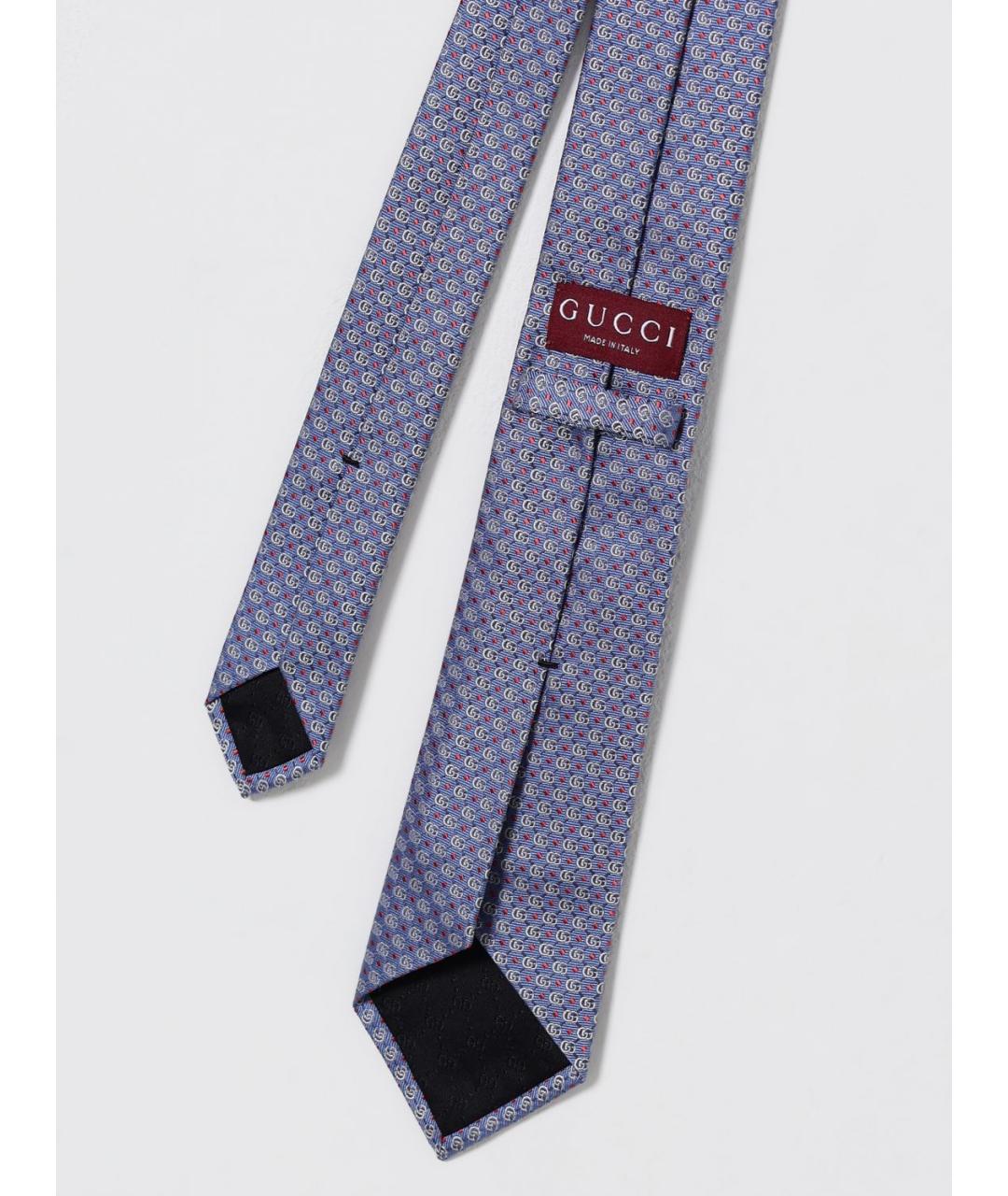 GUCCI Синий шелковый галстук, фото 2