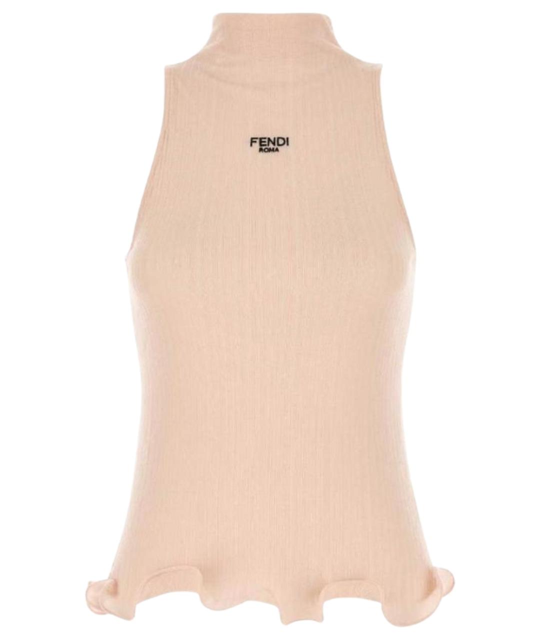 FENDI Розовая полиэстеровая майка, фото 1