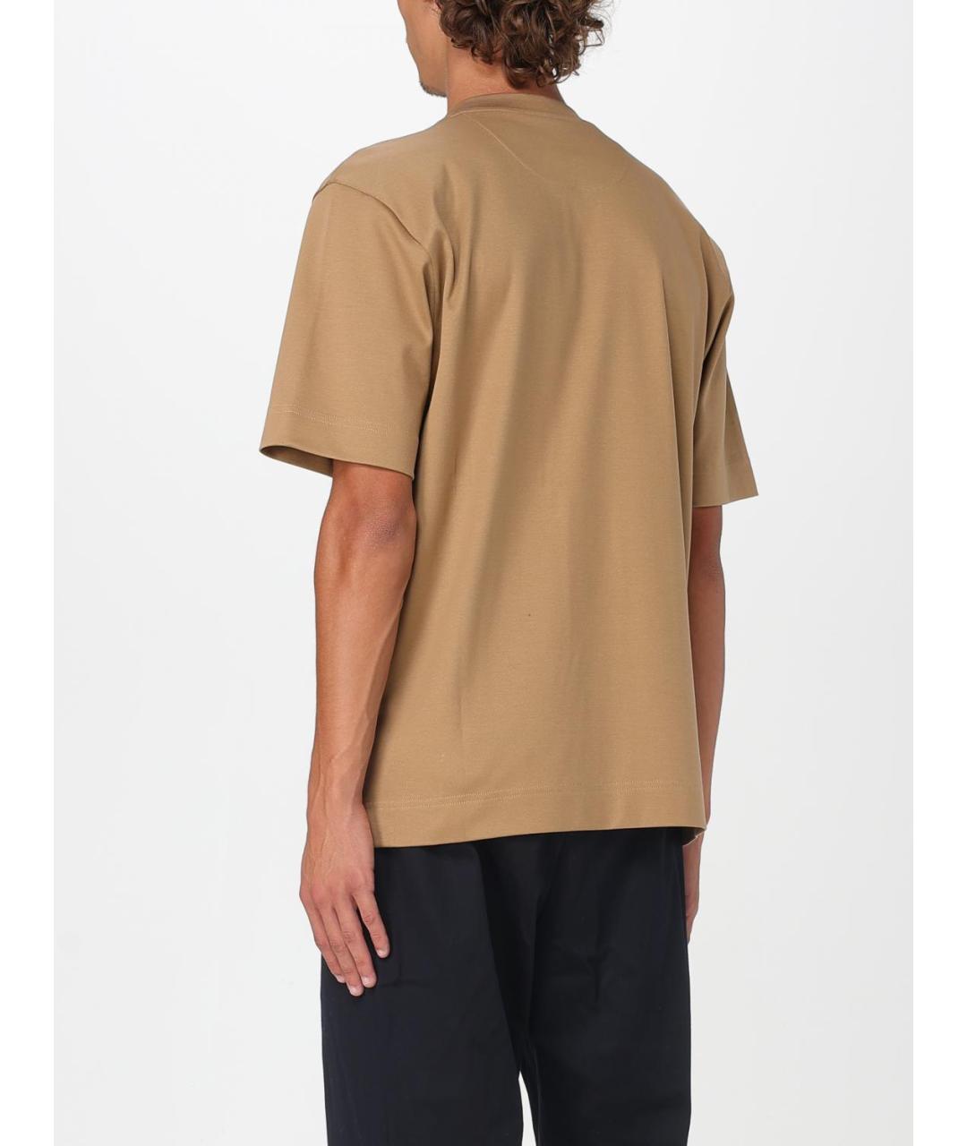 FENDI Бежевая хлопковая футболка, фото 4