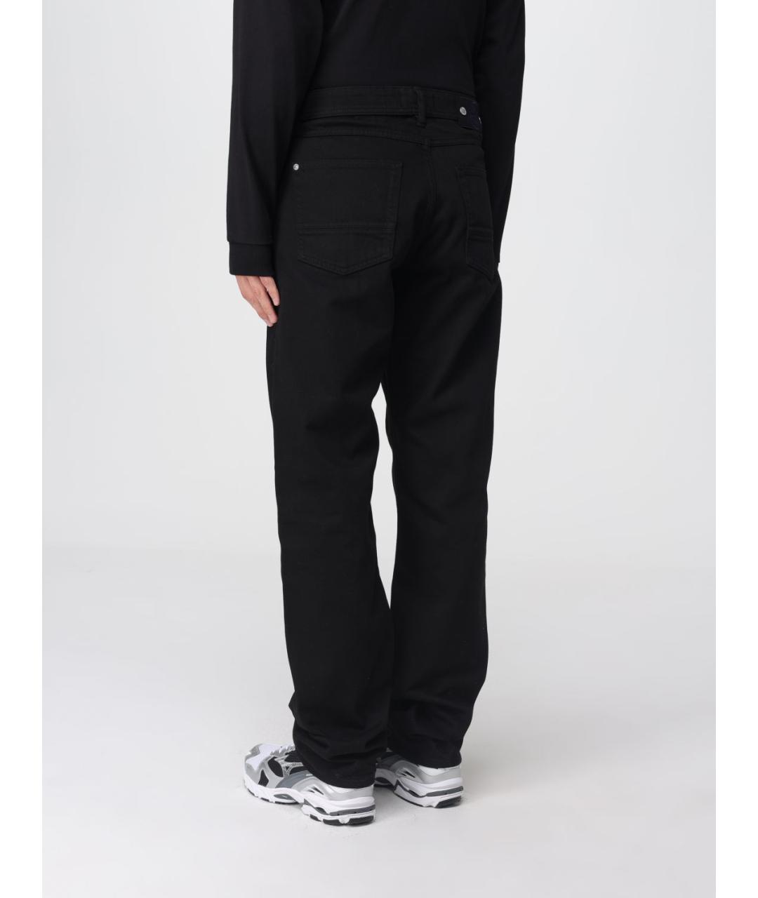 STONE ISLAND Черные хлопковые прямые джинсы, фото 3