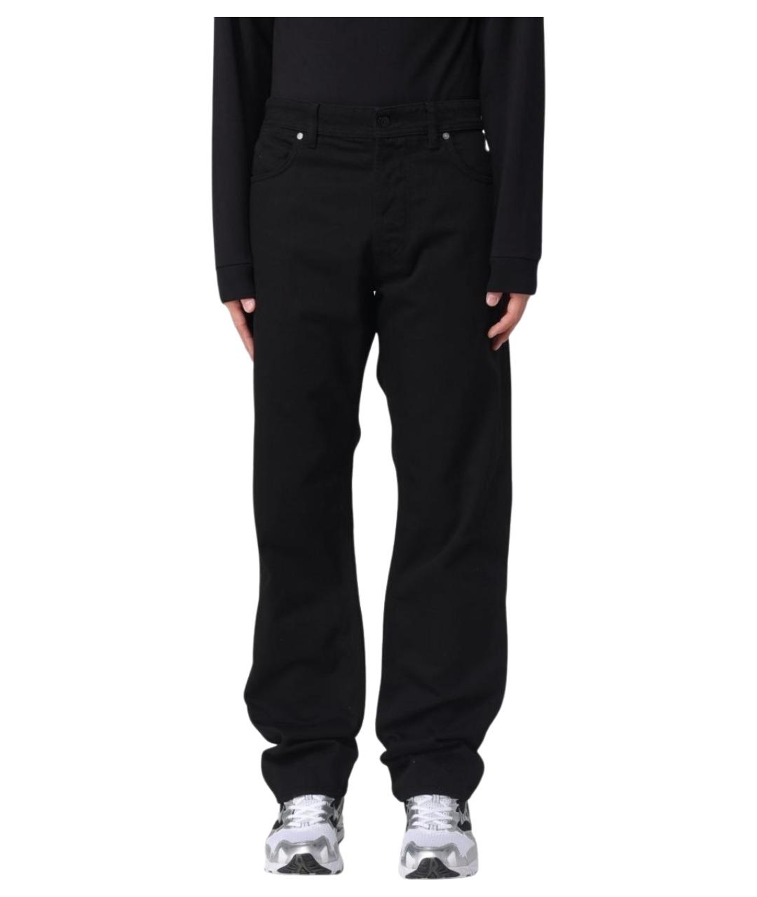 STONE ISLAND Черные хлопковые прямые джинсы, фото 1