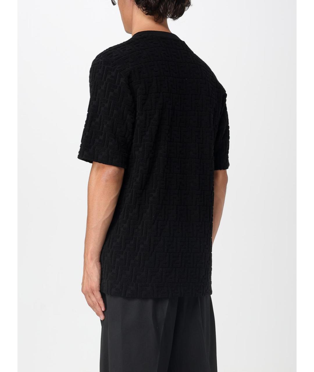 FENDI Черная хлопковая футболка, фото 3