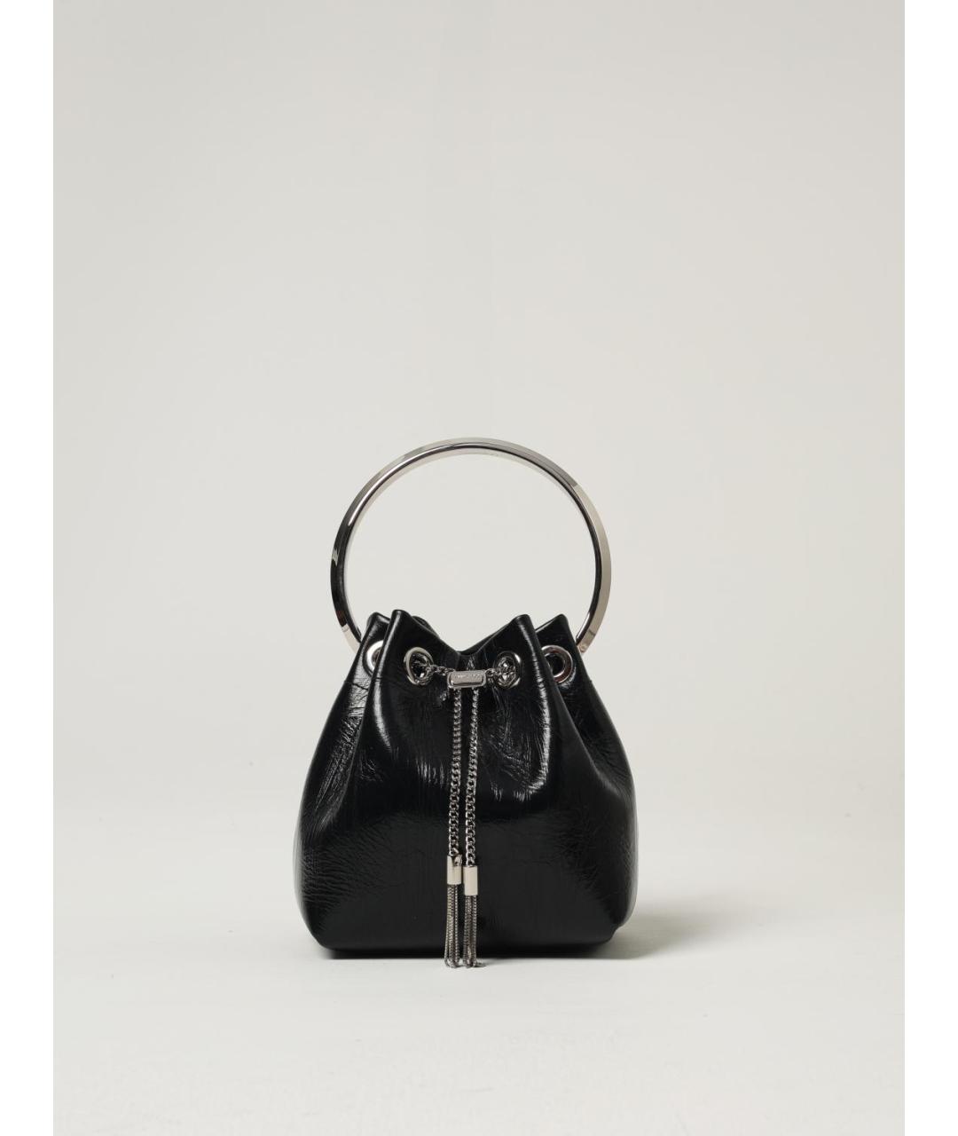 JIMMY CHOO Черная кожаная сумка с короткими ручками, фото 5