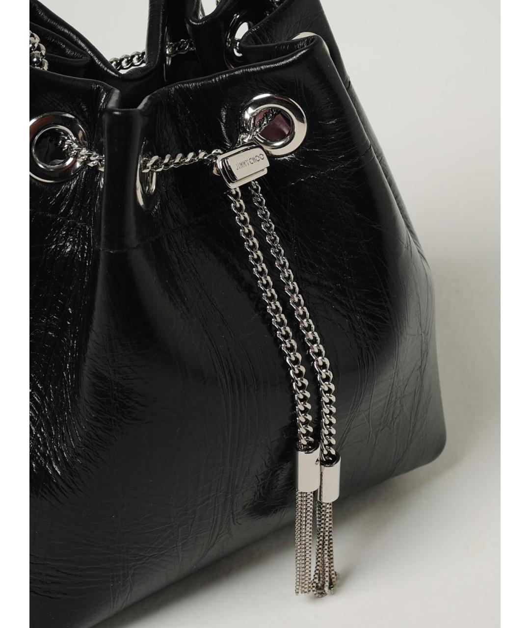 JIMMY CHOO Черная кожаная сумка с короткими ручками, фото 3