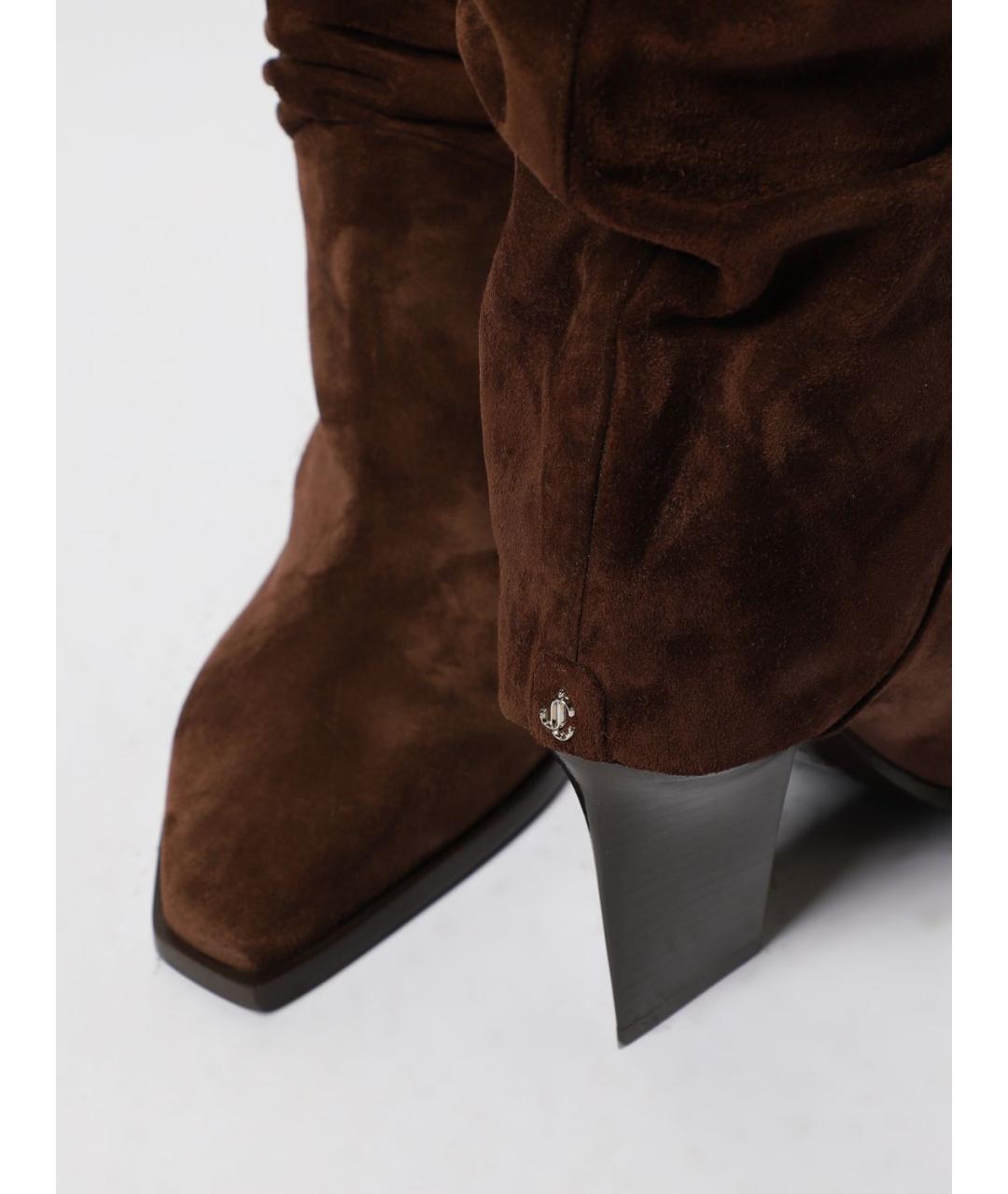 JIMMY CHOO Коричневые замшевые сапоги, фото 4