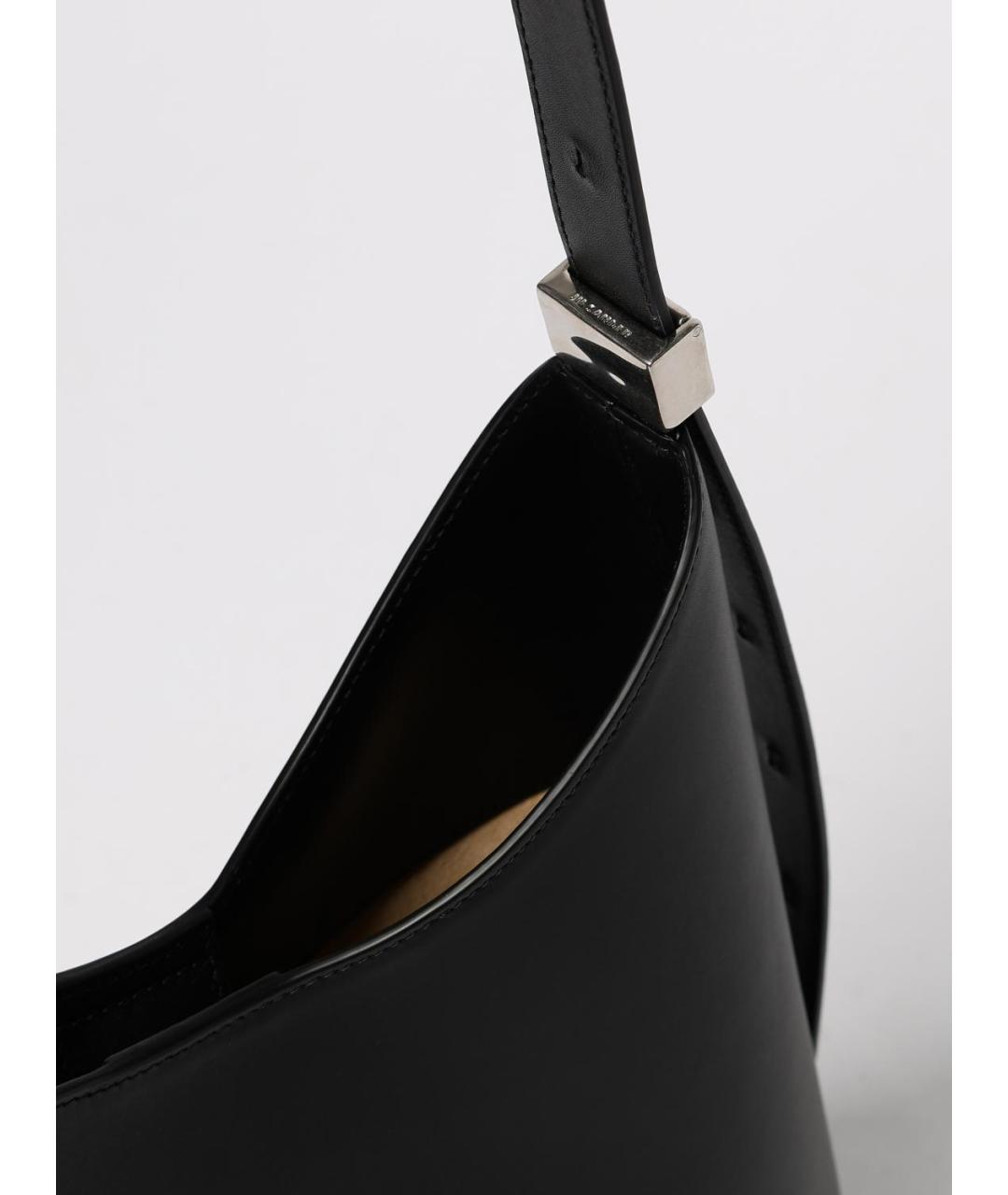 JIL SANDER Черная кожаная сумка через плечо, фото 4